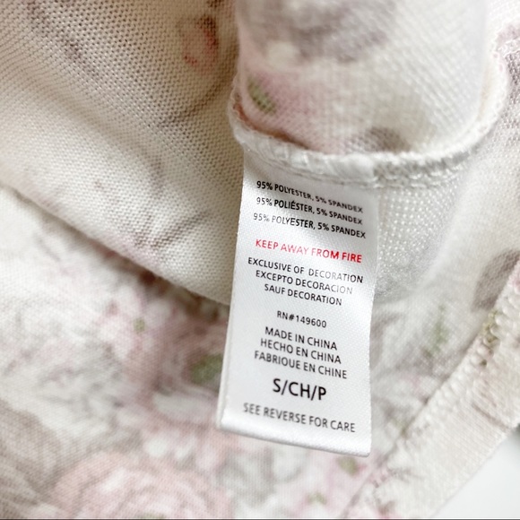 Flora Nikrooz Ivory Floral Print Henley PJ Set Sma - Picture 5 of 9